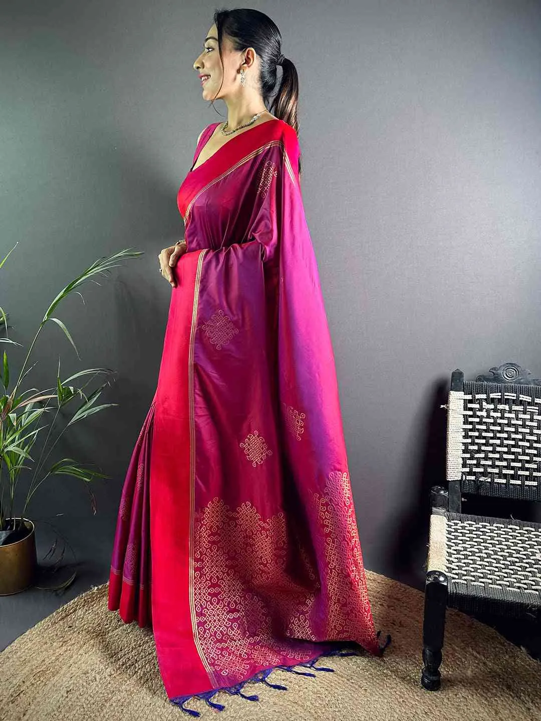Kolam Heritage Silk Saree - Image 2