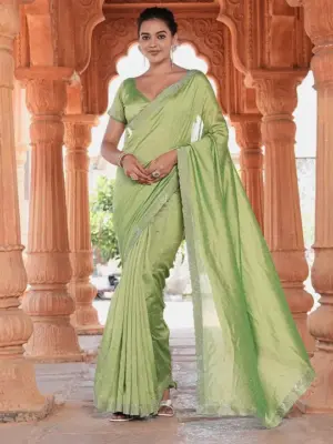 Embellished Beads and Stones Maheshwari Saree