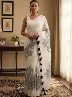 Printed Mulmul Cotton Sarees